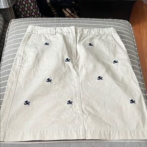 Notre Dame Leprechaun Beige Skirt with Navy Embroidery